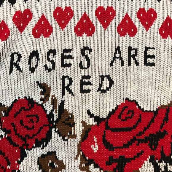 Vintage 80’s Knit Rose Sweater - Picture 7 of 17